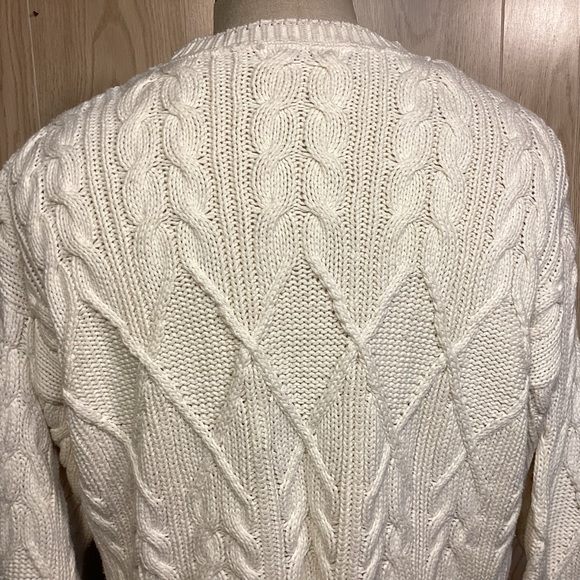 L. Etienne Pour Homme Men’s Cable Crewneck Cotton Sweater Made USA size XL Tall - Picture 4 of 9